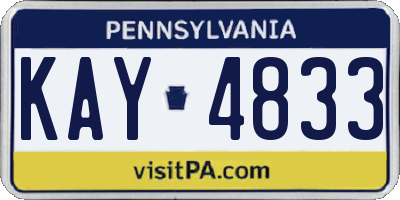 PA license plate KAY4833