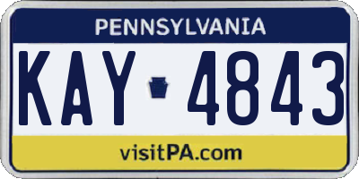PA license plate KAY4843