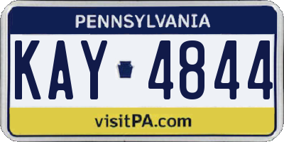 PA license plate KAY4844