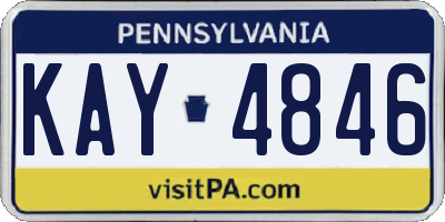 PA license plate KAY4846