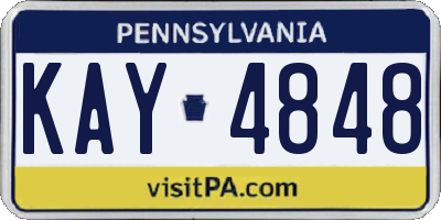 PA license plate KAY4848