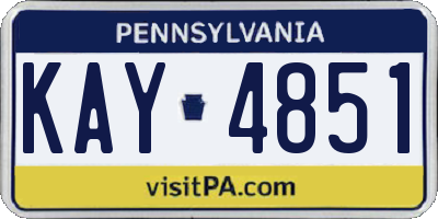 PA license plate KAY4851