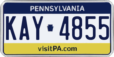 PA license plate KAY4855
