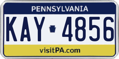 PA license plate KAY4856