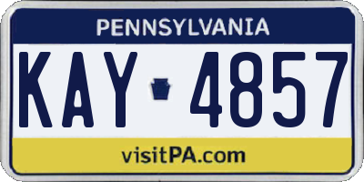 PA license plate KAY4857