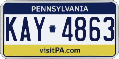 PA license plate KAY4863