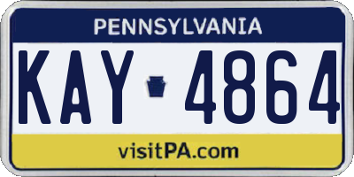 PA license plate KAY4864