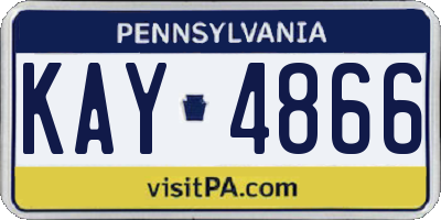PA license plate KAY4866