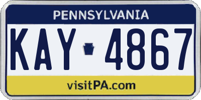 PA license plate KAY4867