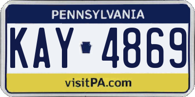 PA license plate KAY4869