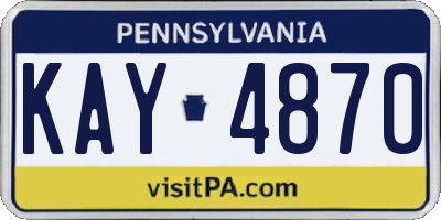 PA license plate KAY4870