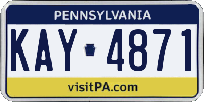 PA license plate KAY4871