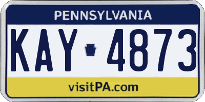 PA license plate KAY4873