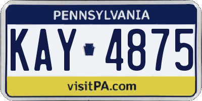 PA license plate KAY4875