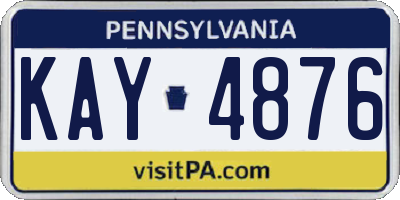 PA license plate KAY4876