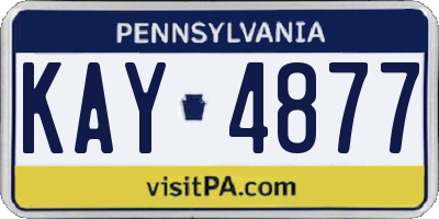 PA license plate KAY4877