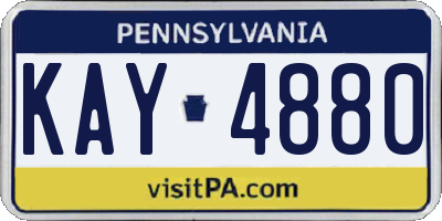 PA license plate KAY4880