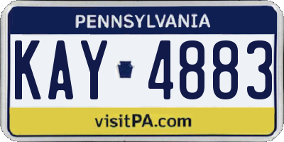 PA license plate KAY4883