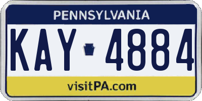 PA license plate KAY4884