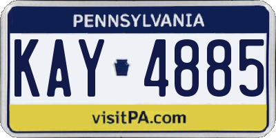 PA license plate KAY4885