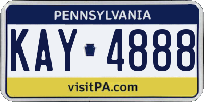 PA license plate KAY4888