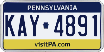 PA license plate KAY4891