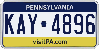 PA license plate KAY4896