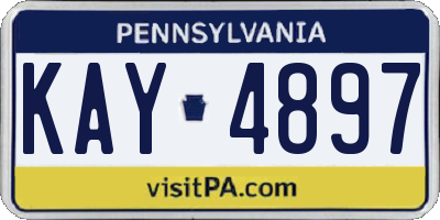 PA license plate KAY4897