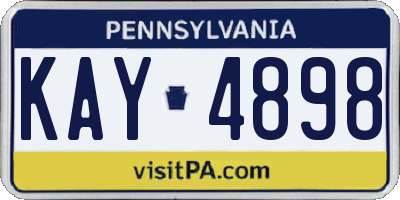 PA license plate KAY4898