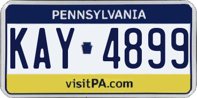 PA license plate KAY4899