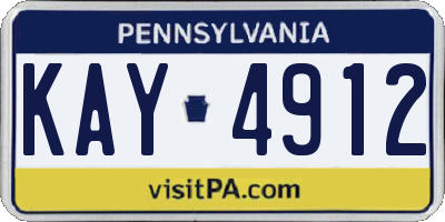 PA license plate KAY4912