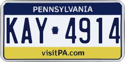 PA license plate KAY4914
