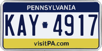 PA license plate KAY4917