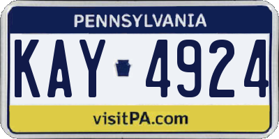 PA license plate KAY4924