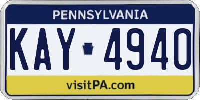 PA license plate KAY4940