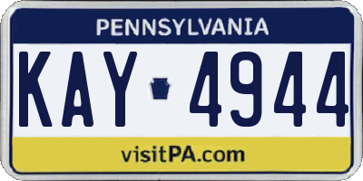 PA license plate KAY4944