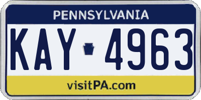 PA license plate KAY4963