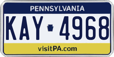 PA license plate KAY4968