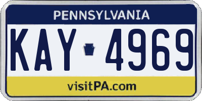 PA license plate KAY4969