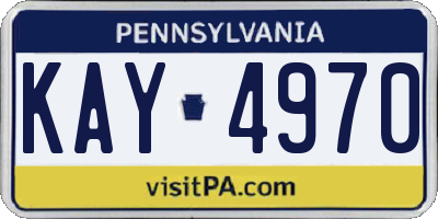 PA license plate KAY4970