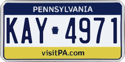 PA license plate KAY4971
