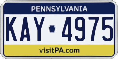 PA license plate KAY4975