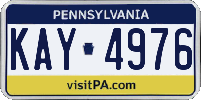 PA license plate KAY4976