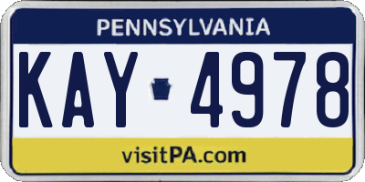PA license plate KAY4978