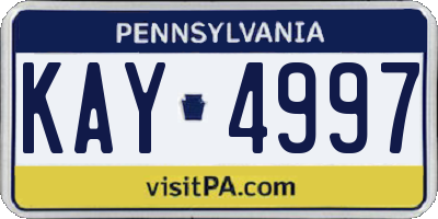 PA license plate KAY4997