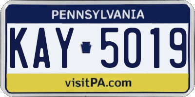 PA license plate KAY5019