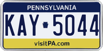 PA license plate KAY5044