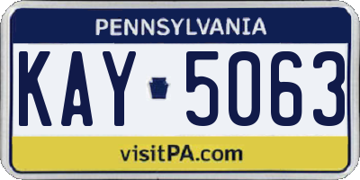 PA license plate KAY5063