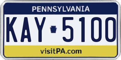 PA license plate KAY5100