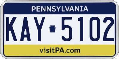 PA license plate KAY5102